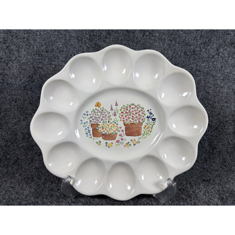 Treasure Craft Garden Walk Deviled Egg Platter Cottage Core